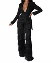 Good Time Usa Fringed Jumpsuit In Black In Black