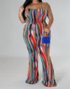 Good Time Usa Plus Size Weekend Jumpsuit In Multi Color Combo