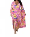 Good Time Usa V-neck Floral Print Maxi In Multi