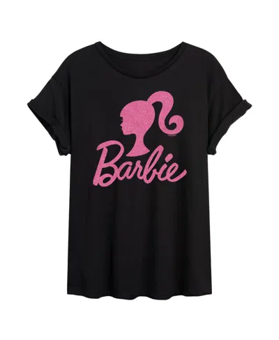 Good Vibes Llc Trendy Juniors Barbie Graphic Oversized Tee In Black