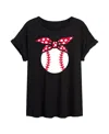 Good Vibes Llc Hybrid Apparel Trendy Juniors Baseball Graphic Oversized Tee In Black