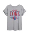 Good Vibes Llc Trendy Juniors Coca Cola Graphic Oversized Tee In Heather Grey