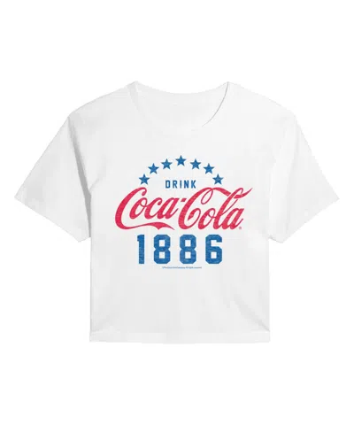 Good Vibes Llc Trendy Juniors Coca Cola Usa Cropped Tee In White