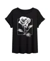 Good Vibes Llc Hybrid Apparel Trendy Juniors Rose Graphic Oversized Tee In Black