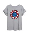 Good Vibes Llc Hybrid Apparel Trendy Juniors Sunflower Graphic Oversized Tee In Grey