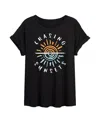 Good Vibes Llc Hybrid Apparel Trendy Juniors Sunsets Graphic Oversized Tee In Black