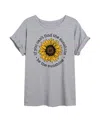 Good Vibes Llc Hybrid Apparel Trendy Juniors Sunshine Graphic Oversized Tee In Grey