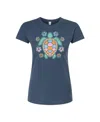Good Vibes Llc Hybrid Apparel Trendy Juniors Turtle Flower Graphic Tee In Blue