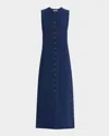 Good Work By Argent X Citizens Of Humanity Sleeveless Button-down Linen Midi Dress