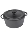 Goodcook Pre-seasoned Cast Iron 5-quart Dutch Oven In Black