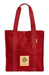 Goodee Bassi Recycled Pet Canvas Market Tote In Red