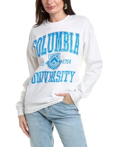 Goodie Two Sleeves Columbia Distressed Crest Pullover In White