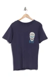 Goodie Two Sleeves Contrast Steve Austin Cotton Graphic T-shirt In Blue