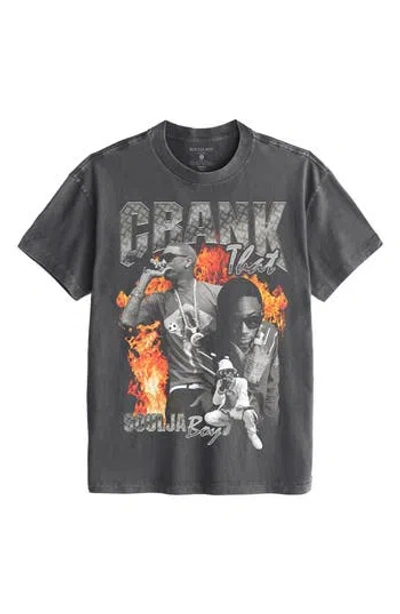 Goodie Two Sleeves Crank That Flames Graphic Print T-shirt In Asphalt