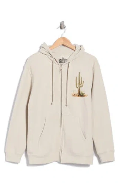 Goodie Two Sleeves Eagle Soar Zip Front Hoodie In Neutral