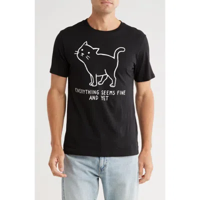 Goodie Two Sleeves Everything's Fine Cotton Graphic T-shirt In Black