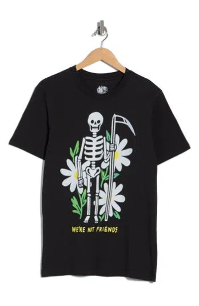 Goodie Two Sleeves Flower Skeleton Graphic T-shirt In Black
