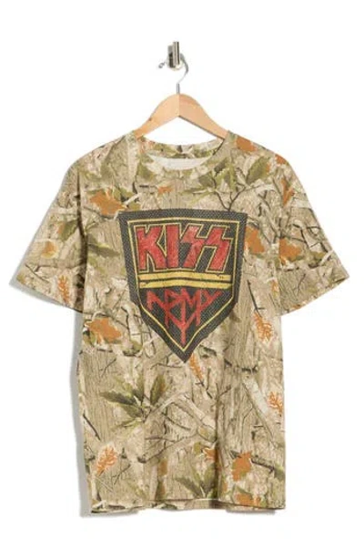 Goodie Two Sleeves Kiss Army Patch Camo Graphic T-shirt In Multi