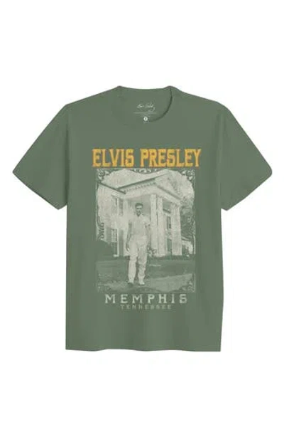 Goodie Two Sleeves Memphis Home Graphic Print T-shirt In Military Green