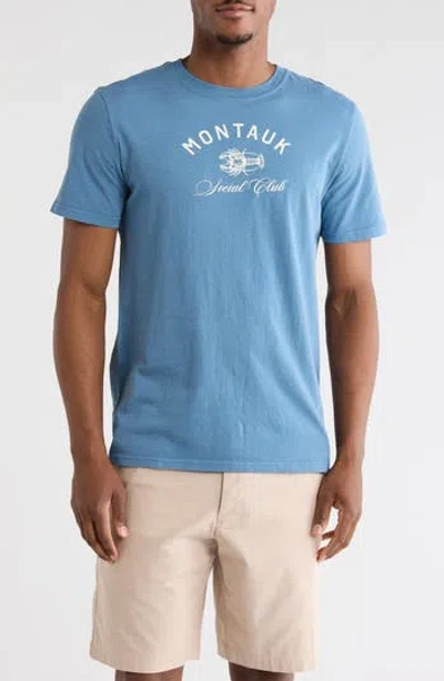 Goodie Two Sleeves Montauk Social Cotton Graphic T-shirt In Blue