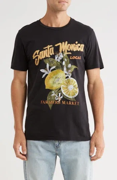 Goodie Two Sleeves Santa Monica Cotton Graphic Print T-shirt In Black