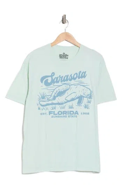 Goodie Two Sleeves Sarasota Manatee Graphic T-shirt In Green