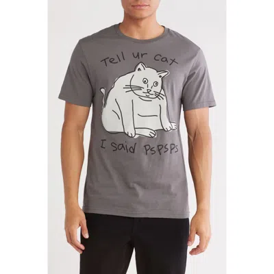 Goodie Two Sleeves Tell Your Cat Graphic T-shirt In Charcoal