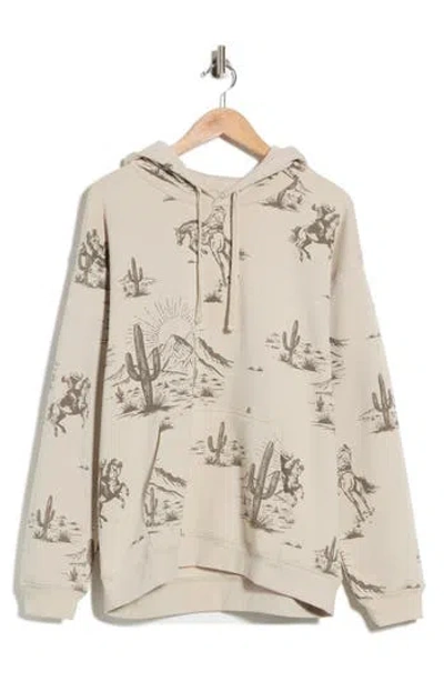 Goodie Two Sleeves Western All Over Print Hoodie In Gold