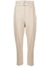 Goodious Cropped Belted Trousers In Neutrals