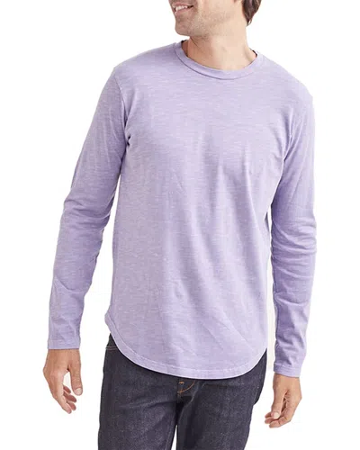 Goodlife Clothing Sun Faded Slub Scallop Crew Shirt In Purple | ModeSens