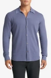 Goodlife Mini Waffle Long Button-up Shirt In Gray