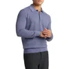 Goodlife Mini Waffle Long Sleeve Polo In Gray