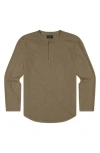 Goodlife Sun-faded Long Sleeve Slub Scallop Henley In Timber
