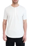 Goodlife Sunfaded Slub Scallop Henley In White