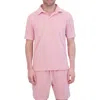 Goodlife Terry Cloth Polo In Candy Pink