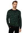 Goodman Good Man Brand Sweater Men's Green Zebra Jacquard Crew Neck Pullover Gbo83 In Black