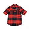 Goodman Men's Plaid Stadium Shirt In Red/orange In Multi