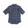 Goodman Men's Point Collar Shirt In Indigo In Multi