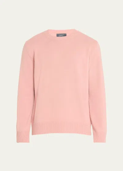 Goodman's Men's Rib Baby Cashmere Pullover In Pink
