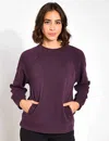 Goodmove Cotton Rich Crew Neck Sweatshirt In Purple