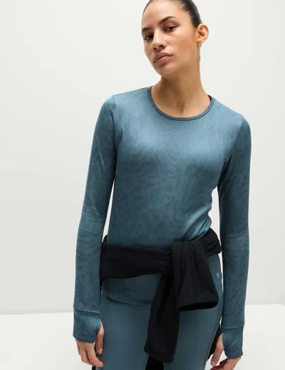 Goodmove Ultraheat Thermal Jacquard Top In Blue