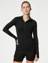 Goodmove Women's Funnel Neck Half Zip Running Top