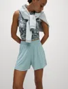 Goodmove Women's Modal Rich Ribbed Relaxed High Waisted Yoga Shorts