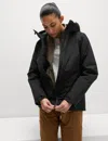 Goodmove Women's Padded Waterproof Hooded Jacket In Black