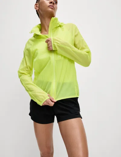 Goodmove Women's Stormwear Hooded Zip Up Running Jacket In Green