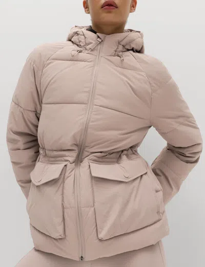 Goodmove Women's Stormwear Quilted Hooded Puffer Jacket In Brown