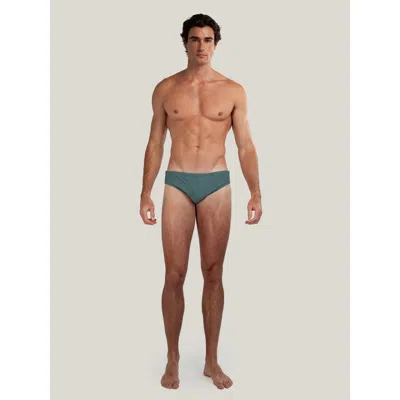 Goodpark Dune Modern Cut Ribbed Stretch Swim Brief In Blue