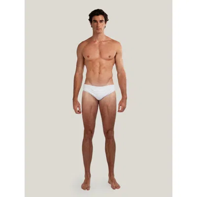 Goodpark Dune Modern Cut Ribbed Stretch Swim Brief In White