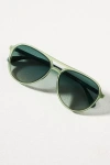 Goodr Amelia Earhart Ghosted Me Polarized Aviator Sunglasses In Green