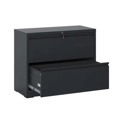 Goodsilo 2 Drawer Lateral File Cabinet With Lock In Black